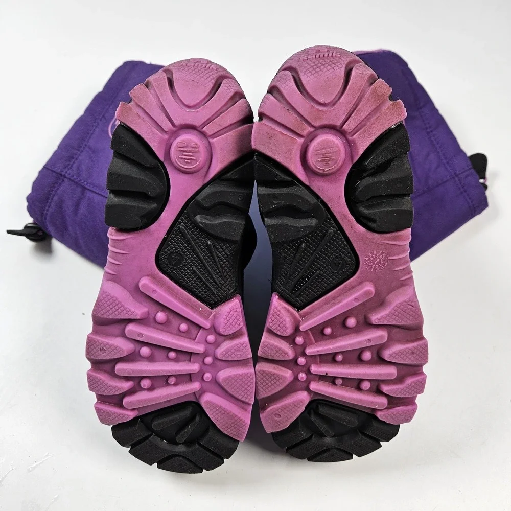 Kamik Snow Boots Kids Size 4 Purple Waterproof Insulated Winter Made in Canada
